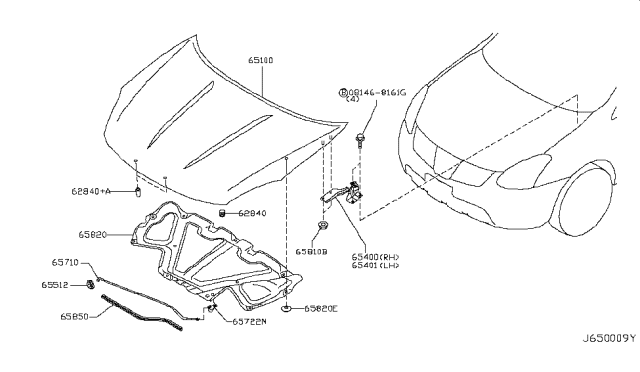 2013 Nissan Rogue Hood Diagram for F510M-JM0MA