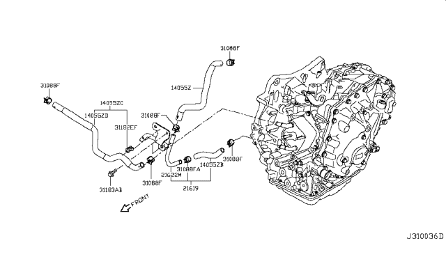 2015 Nissan Juke Auto Transmission,Transaxle & Fitting Diagram 17