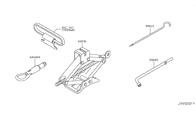 2012 Nissan Juke Tool Kit & Maintenance Manual Diagram 2