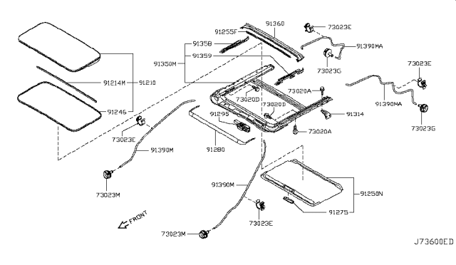 2014 Nissan Juke Sun Roof Parts Diagram 1