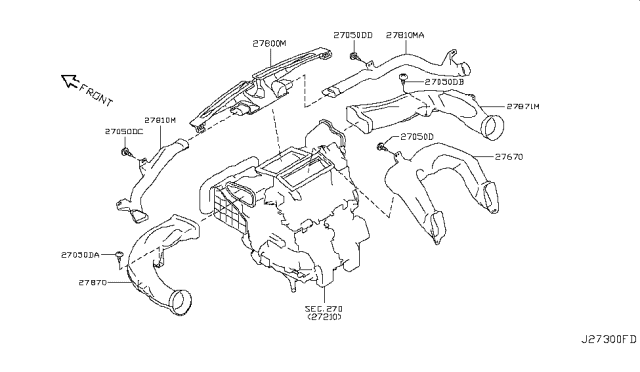 2014 Nissan Juke Nozzle Side DEFROSTER Diagram for 27810-1KA0A