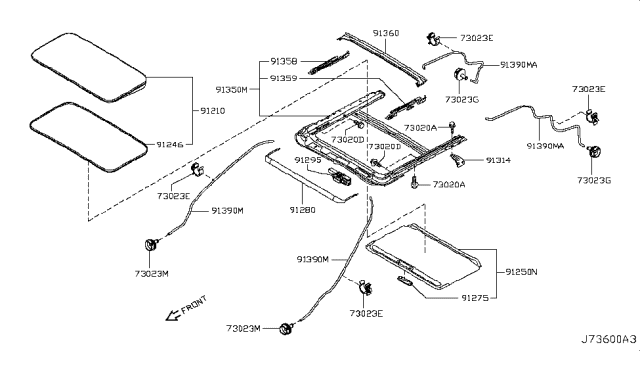 2012 Nissan Juke Sun Roof Parts Diagram 2