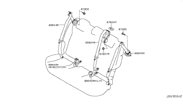 2015 Nissan Juke Rear Seat Belt Diagram 2