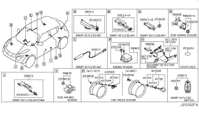 2013 Nissan Juke Controller Assembly-OCCUPANT Sensor Diagram for 98856-3YL0A