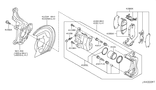 2013 Nissan Juke Front Disc Brake Pads Kit Diagram for D1M60-9N00A