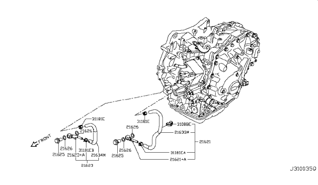 2014 Nissan Juke Auto Transmission,Transaxle & Fitting Diagram 9