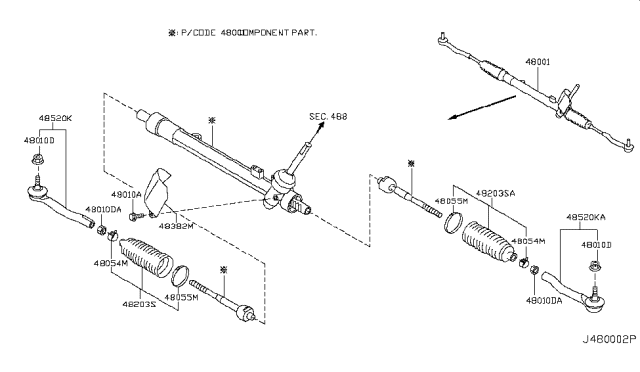 2012 Nissan Juke INSULATOR-Heat Steering Diagram for 48382-1KA0A