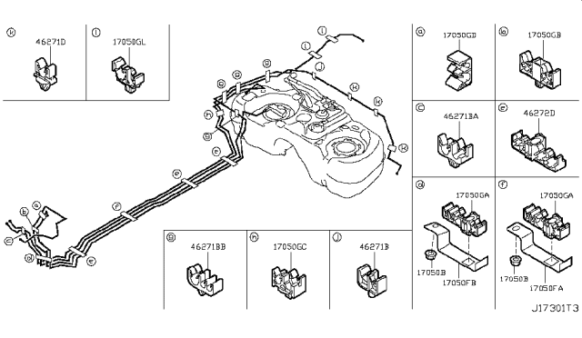 2012 Nissan Juke Clamp Diagram for 17571-1FC0A