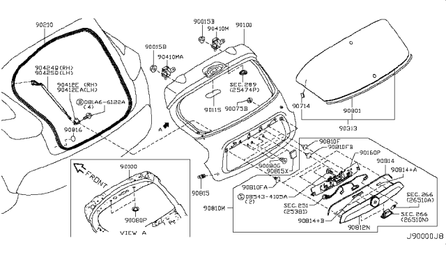 2014 Nissan Juke Back Door Panel & Fitting Diagram 2