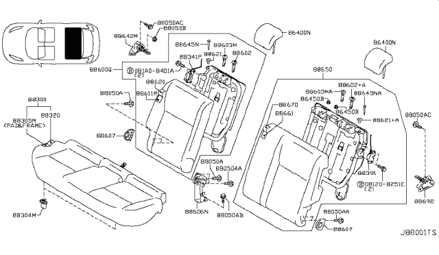 2013 Nissan Juke Rear Seat Diagram 1