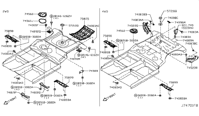 2016 Nissan Juke Floor Fitting Diagram 1