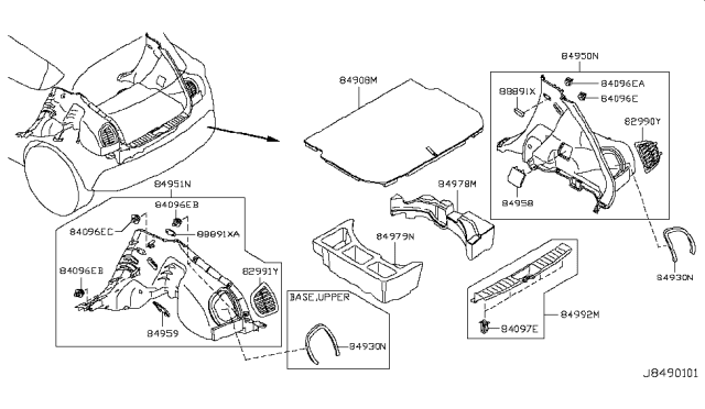 2016 Nissan Juke Trunk & Luggage Room Trimming Diagram 6