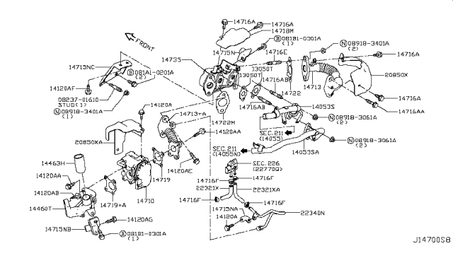 2017 Nissan Juke EGR Parts Diagram 1