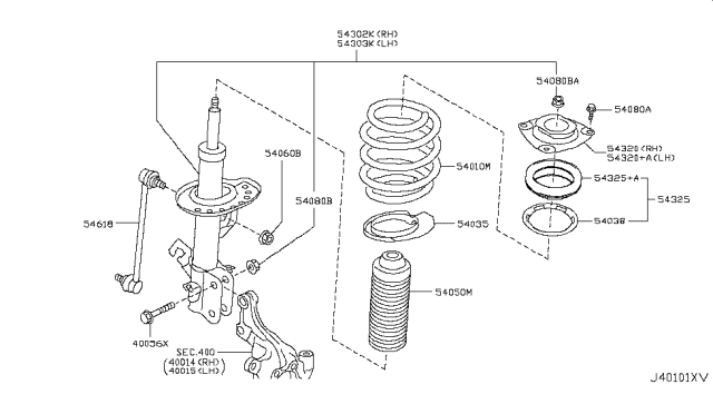 2017 Nissan Juke Spring-Front Diagram for 54010-3YV3B