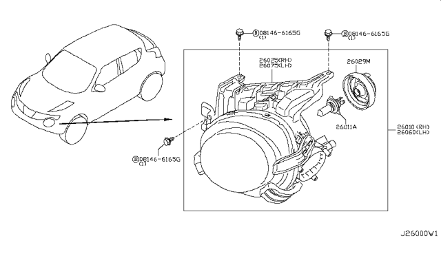 2012 Nissan Juke Headlamp Diagram 1