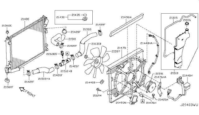 2016 Nissan Juke Radiator,Shroud & Inverter Cooling Diagram 1