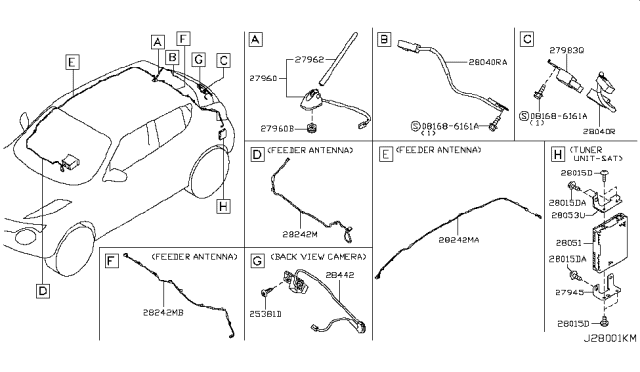 2011 Nissan Juke Camera Assy-Back View Diagram for 28442-1KA0A