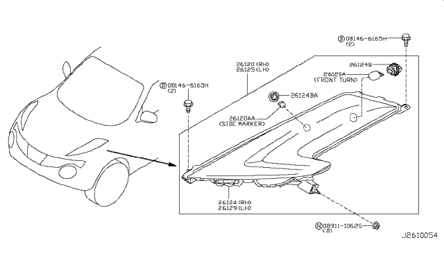 2015 Nissan Juke Front Combination Lamp Diagram 2