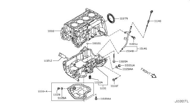 2017 Nissan Juke Cylinder Block & Oil Pan Diagram 2