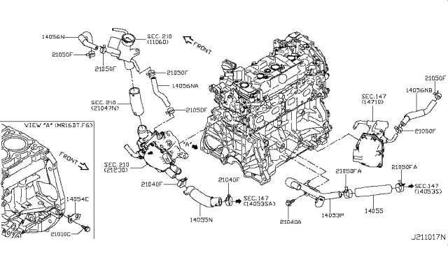 2017 Nissan Juke Water Hose & Piping Diagram 1