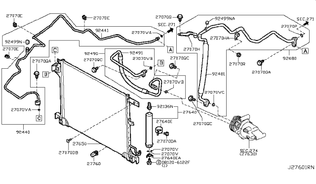 2012 Nissan Juke Hose-Flexible,High Diagram for 92491-1KC0A