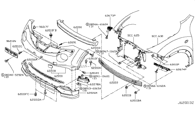 2014 Nissan Juke Front Bumper Diagram 8