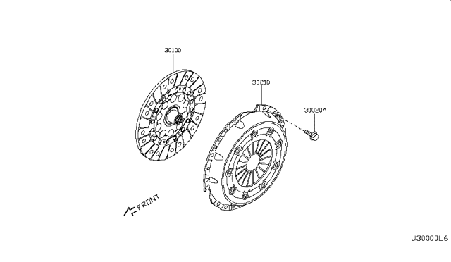 2015 Nissan Juke Clutch Cover,Disc & Release Parts Diagram 3