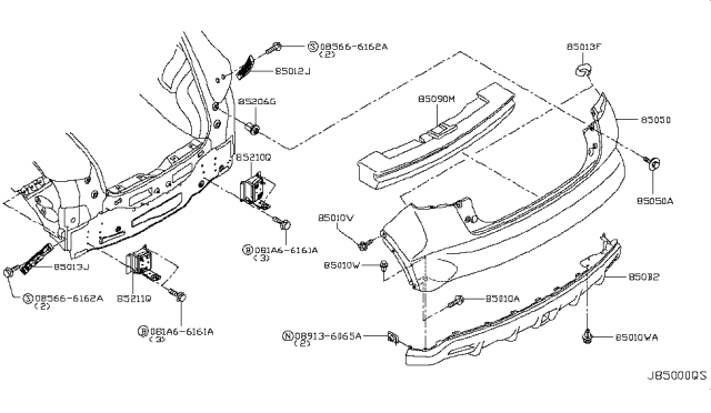 2013 Nissan Juke Rear Bumper Diagram 1