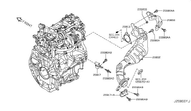 2015 Nissan Juke Catalyst Converter,Exhaust Fuel & URE In Diagram 2