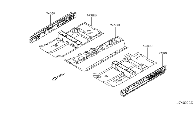 2013 Nissan Juke Floor-Front,Center Diagram for G4310-3YWMA