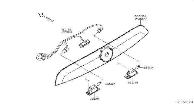 2011 Nissan Juke Lamp Licence Diagram for 26510-8990G