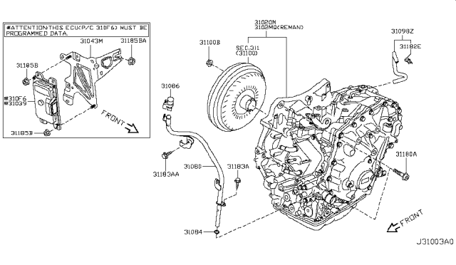 2017 Nissan Juke Auto Transmission,Transaxle & Fitting Diagram 1