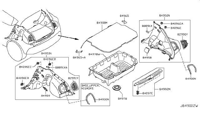 2016 Nissan Juke Board Assy-Luggage Floor,Center Diagram for 84908-3PT1A