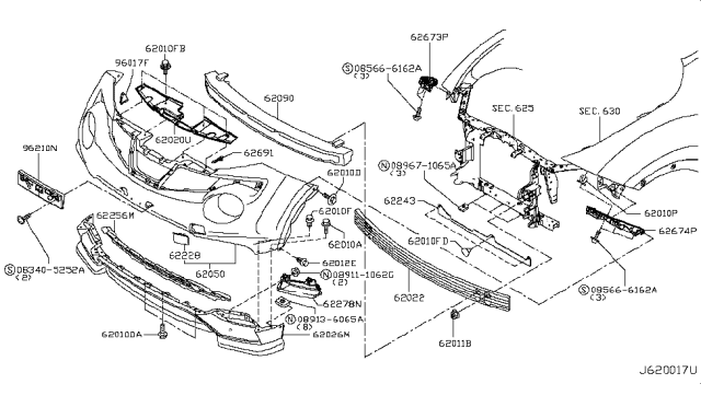 2014 Nissan Juke Front Bumper Diagram 5