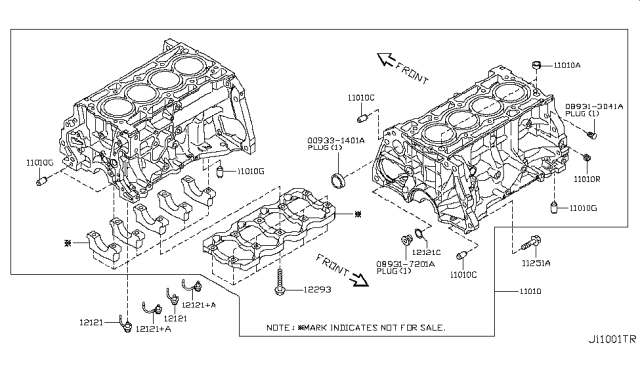 2015 Nissan Juke Bolt Main Cap Diagram for 12293-1KC0A