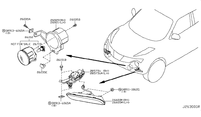 2014 Nissan Juke Fog,Daytime Running & Driving Lamp Diagram 3