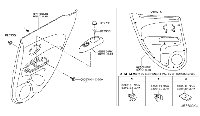 2016 Nissan Juke Rear Door Trimming Diagram 1