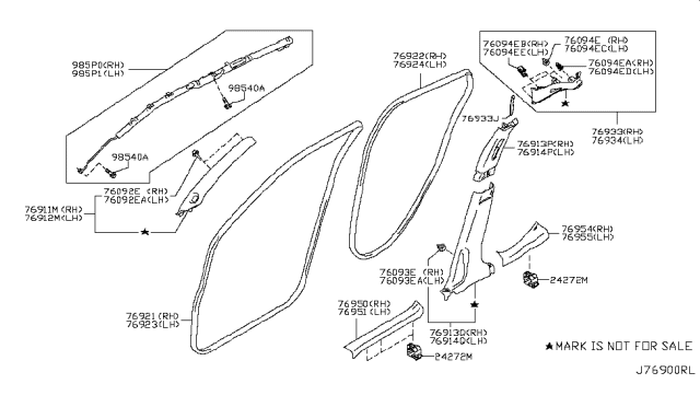 2011 Nissan Juke Body Side Trimming Diagram