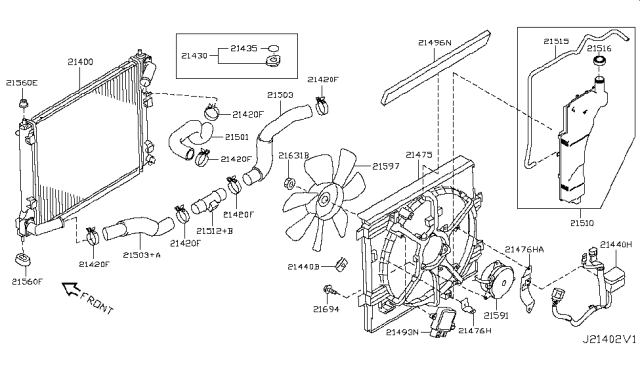 2014 Nissan Juke Radiator,Shroud & Inverter Cooling Diagram 4