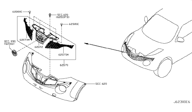 2013 Nissan Juke Front Grille Diagram 2