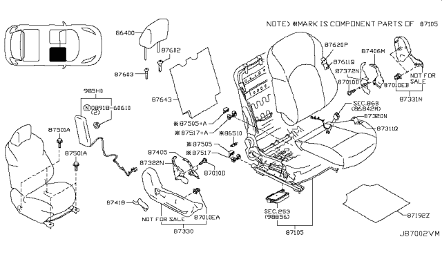 2013 Nissan Juke Screw Diagram for 87642-3YW0A