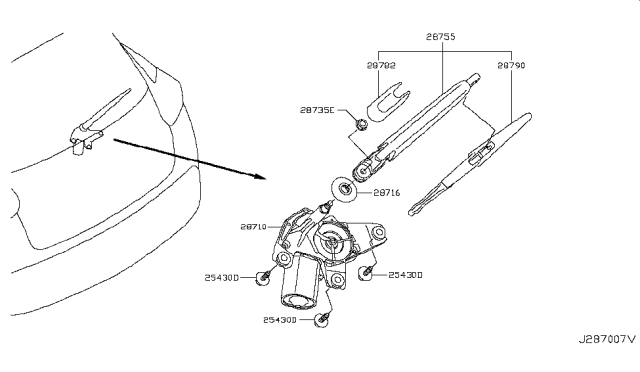 2012 Nissan Juke Rear Window Wiper Diagram 1