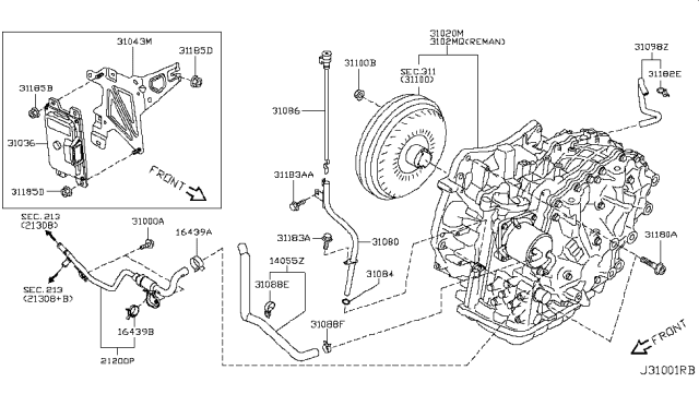 2011 Nissan Juke Auto Transmission,Transaxle & Fitting Diagram 1