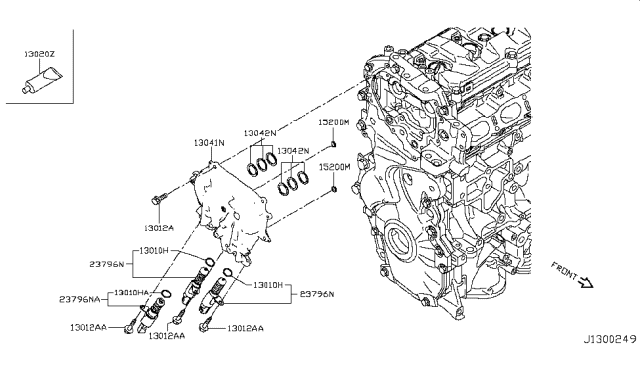 2017 Nissan Juke Cover Assembly Valve Timing Control Diagram for 13041-BV80A