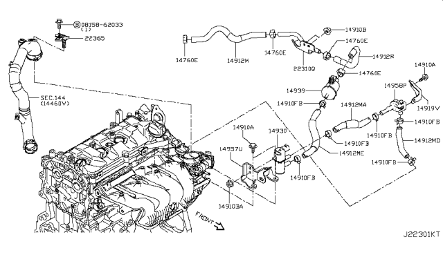 2017 Nissan Juke Engine Control Vacuum Piping Diagram 3