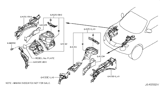 2014 Nissan Juke FASTENER COWL Diagram for 01553-01171