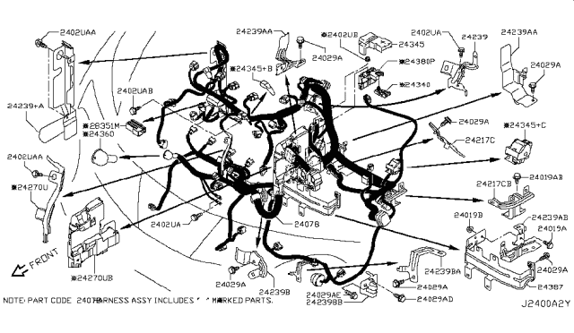 2017 Nissan Juke Bracket-Engine Harness Diagram for 24239-3SJ1A