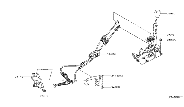 2016 Nissan Juke Transmission Control & Linkage Diagram 1