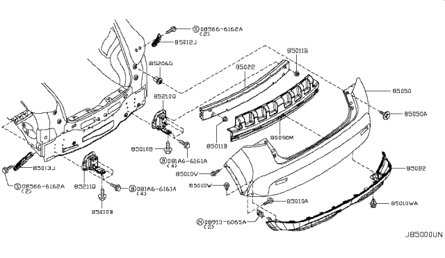 2016 Nissan Juke Rear Bumper Diagram 2