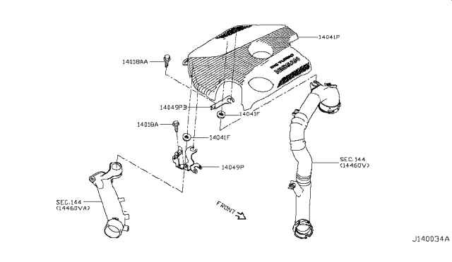 2015 Nissan Juke Ornament-Collector Diagram for 14041-3YM0A